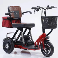 10 inch motor adult 3 wheel elderly enclosed folding mobility electric tricycles three wheel scooter for disabled