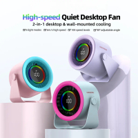 【Local Stock】 GFS008 2-in-1 Wall & Desktop Fan | Kipas Senyap Laju Tinggi dengan Paparan LED 100 Spe