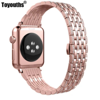 Bling Strap for Apple Watch Band Crystal Rhinestone Womens Luxury Wristband Diamond Zinc Alloy Strap for iWatch Series 5 4 3 2 1