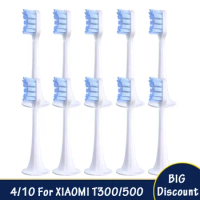 10Pcs Set For Xiaomi Mijia Electric Toothbrush Head T300/T500 Smart Soft DuPont Clean Sonic Toothbrush Heads Brush Bristle