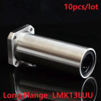 10pcs/lot LMK13LUU 13mm 13*23*61mm long type square Flange linear bearings bushing for 3d printer parts 13x23x61mm