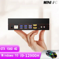 FUNXUN Intel I9-12900H Mini PC GTX 1060 4G Dedicated Card 16GB/32GB DDR4 2.4G/5.0G Windows 10 WiFi Bluetooth 4.2 60Hz