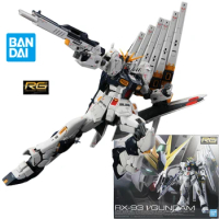 Bandai RG 1/144 RX-93 NU V Gundam Action Figures Gundam Plastic Model Kit Amuro Mobile Suit Gunpla Toys for Boys Gifts