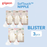 PIGEON Soft Touch Nipple for Wide Neck Bottle | Dot WideNeck Niple Blister 3pcs Newborn