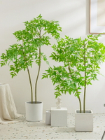 仿真植物 飾植物 綠植盆栽北歐ins仿真綠植南天竹樹服裝店客廳室內櫥柜擺件裝飾假盆栽