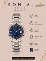 BONIA Rosso BNB10171-2635S Jam Tangan Wanita Two Tone Stainless Steel Strap Watches Rose Gold