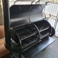 HEAVY DUTY Offset Smoker SuperZ Extra LARGE Giant Size OVEN kompor BBQ Stainless Steel Grill Racks