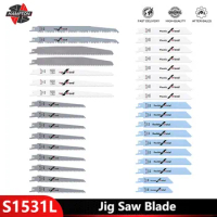 Jig Saw Blade Set 32pcs 6 Teeth Per Inch T-Shank for Wood Cutting Tools Reciprocating Saw Blade
