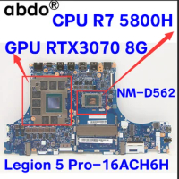 For Lenovo Legion 5 Pro-16ACH6H laptop motherboard NM-D562 FRU: 5B21B90031 with CPU R7 5800H GPU RTX3070 8G 100% test work