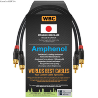 WORLDS BEST CABLES 0.5 Foot – High-Definition Audio Interconnect Cable Pair Custom Made Using Mogami