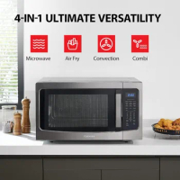 TOSHIBA 4-in-1 ML-EC42P(BS) Countertop Microwave Oven, Smart Sensor, Convection, Air Fryer Combo, Mute Function