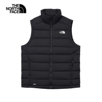 【The North Face 官方旗艦】北面男款黑色舒適保暖立領羽絨背心｜88R64H0 550蓬鬆度