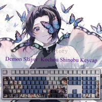 108 Keys/Set Demon Slayer Kimetsu No Yaiba Anime Custom Keycap Keyboard Decoration Beauty Anime Kochou Shinobu Keycaps
