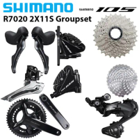 SHIMANO 105 R7020 2x11Speed Road Bike Groupset R7070 Shifter Hydraulic Disc Brake R7000 Derailleur Bicycle Original Kit