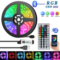 Smart Bluetooth LED Strip Lights Infrared Control RGB5050 Music Sync Flexible 5V Lamp for TV Backlight Christmas Decoration Gift
