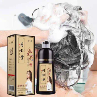 500ml Natural Herbal Organic Coconut Oil Essence Black Dye Shampoo Hair Hair Hair Dye Shampoo Color Covering Permanent Gray T7D2