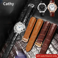 Genuine Leather Watch Strap for Cartier Blue Balloon Large Medium Small Men's Women's Convex Interface Watch Band Accessories