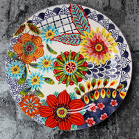 美式鄉村陶瓷盤子12英寸托盤外貿原單精美水果點心料理裝飾擺盤