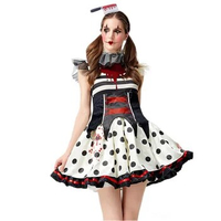 Women's Bloody Horror Clown Costume Halloween Game Party Cosplay Fancy Dress