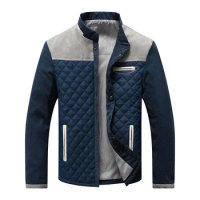 Men's Baseball jackets Cotton Jacket stand Collar Mesh Pressed Lightweight Cotton Jacket Vintage Flight Casual Long Sleeve Coats