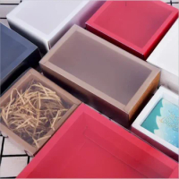 10pcs Wholesale Transparent Kraft Paper Box Handmade Soap Drawer Box Flower Tea Packaging Box For Gift