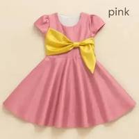 Two Mix Baju Gaun / Dress Anak Natal Perempuan / Satin Cantik Mewah 1-12 Tahun 4452 12 Pink
