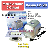 Paket Aerator Blower 6 Lubang RESUN LP-20. Airstone Bulat Panjang. Kebutuhan Ternak ikan Aerator Kol
