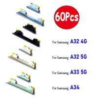 60Pcs，New For Samsung A33 5G A34 A32 4G A32 5G Side Power Key + Volume Side Button Replacement Repair Parts