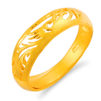 【GJS 金敬順】買一送一黃金戒指古典縷空(金重:1.15錢/+-0.03錢)
