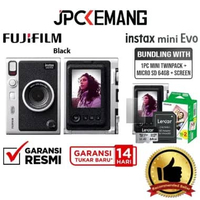 JPC KEMANG Fujifilm Instax Mini Evo Fuji Instant Camera Mini Evo GARANSI RESMI + Scrn+64+1Twin (BL)