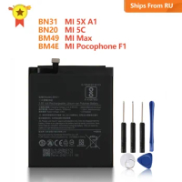 Replacement Battery BN31 BN20 BM49 BM4E For Xiaomi 5X Mi5X A1 Redmi Note 5A Mi 5C Mi Max Pocophone F1 Rechargeable Batter