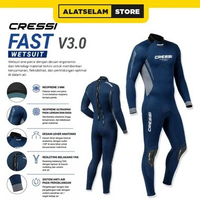Wetsuit Cressi FAST V3.0 UNISEX / Peralatan Selam / Alat Selam Diving / Wetsuit Diving / Baju Selam 