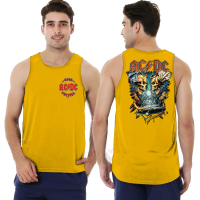 Atasan Distro Baju SINGLET Distro Pria Keren / Kaos Distro Pria Singlet sablon ACDC / Baju Singlet /