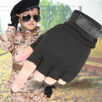 兒童半指迷彩手套男童女戶外軍綠特種兵戰術手套騎行防滑手套表演