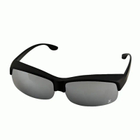 【Z-POLS】輕量化半框包覆式舒適設計 頂級PC電鍍水銀黑抗UV400太陽眼鏡套鏡(輕量化設計 近視族必備)