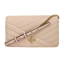 【TORY BURCH】專櫃新款 kira 小香風縫衍紋皮革WOC 斜背包/櫻花粉(贈原廠防塵袋紙袋/母親節送禮)