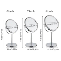 FEN61 Table 3x Makeup Mirror Double Side Cosmetic Magnification Mirrors for Bathroom U2JD