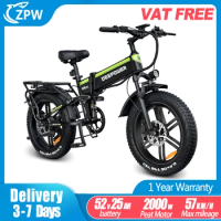 ZPW H20PRO 2000W Ebike 52V 25AH Foldable Electric bicycle 20 Inch 4.0 Fat Tire Mountain Electric bikes Adult E-bikes