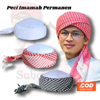 Peci Imamah Permanen Sorban Imamah Permanen Imamah Sorban Sudah Terpasang Tinggal Pakai Imamah Sorba