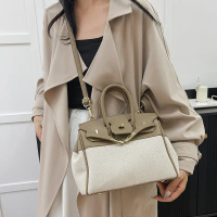 Handheld Kelly Bag New Fashion Color-Block Birkin Bag Large Capacity Shoulder Crossbody Bag