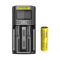 NITECORE UMS2 USB Dual-slot Intelligent Battery Charger + NITECORE 21700 Li-ion Rechargeable battery NL2150 5000mAh 3.6V 18Wh