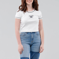 Hollister 海鷗 經典印刷文字圖案短袖T恤(女)-白色