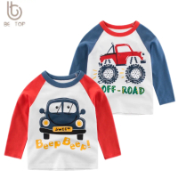 Áo thun dài tay 27kids, áo thun dài tay hình oto chất cotton hàng xuất