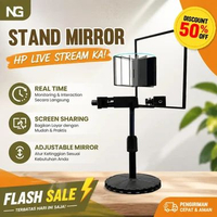 Tripod Cermin HP Stand Mirror Live Stream Adjustable Holder Smartphone Dudukan Rekam Video Tutorial 