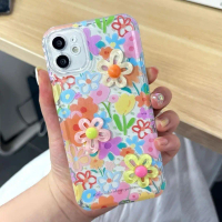 Ins 3D Flower DIY Phone Case for iPhone 11 15 14 13 12 Pro Xs Max XR X 7 8 6 6s Plus SE 2 Korea N1O1