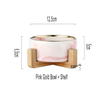Tempat makan Anjing Kucing Keramik - Marble Gold Dog Bowl Ceramic