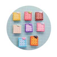 Resin Sweet Cookies Biscuit Flatback Cabochon Scrapbook Kawaii Mini Food DIY Embellishments Slimes Accessories Toys Kids
