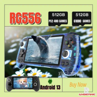 ANBERNIC RG556 Portable PS2 Handheld Game Console Unisoc T820 Android13 5.48 Inch AMOLED Screen 5500mAh 512G 256G PSP 3DS Games