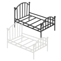 Doll House Metal Bed Vintage Metal Bed Model Decor Single-Bed Design Doll House Furniture For Kid's Room Bedroom And Doll House