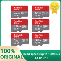 SanDisk Ultra MicroSD Card Memory Card A1 C10 U1 HD 32GB 64G 128G 256G 512G 1TB max to 140MB/s Micro SD Cards for Camare Phone